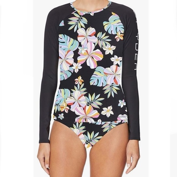 Spyder Women's Swim Standard Long Sleeve Raglan Rash guard Medium - Picture 1 of 9